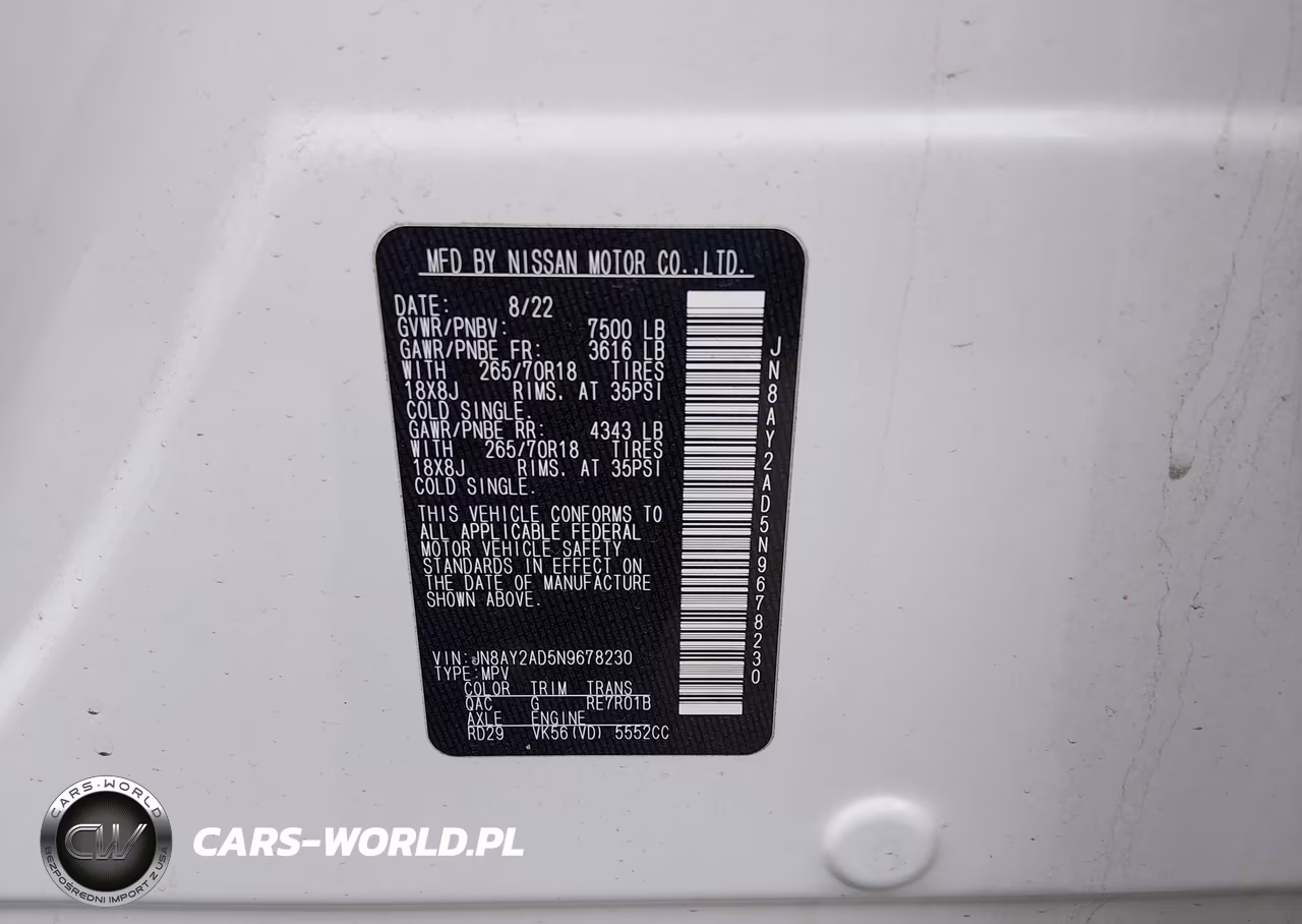 2022 Nissan Armada Sv 4Wd VIN:JN8AY2AD5N9678230 - 9