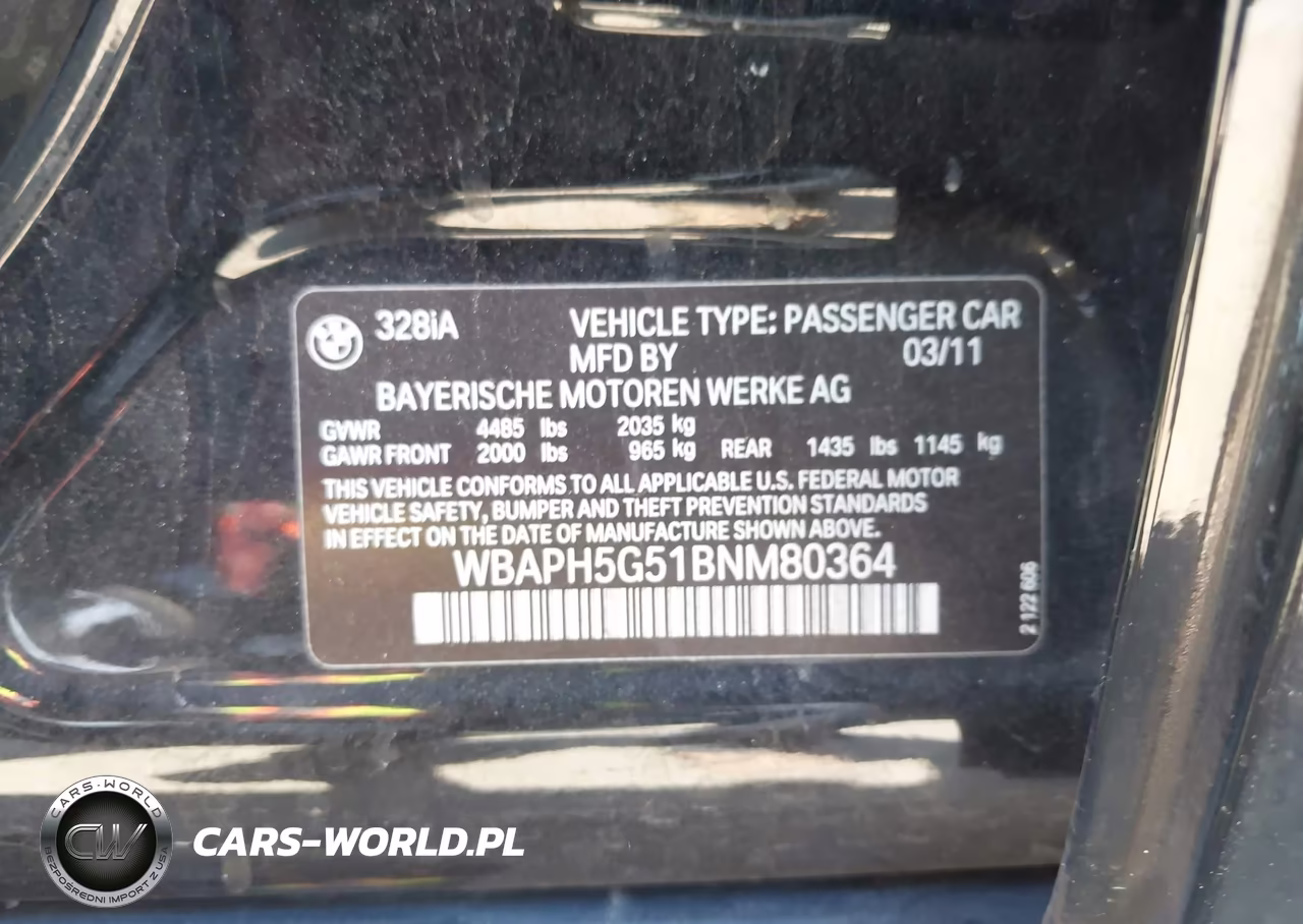 2011 BMW 328I VIN:WBAPH5G51BNM80364 - 9