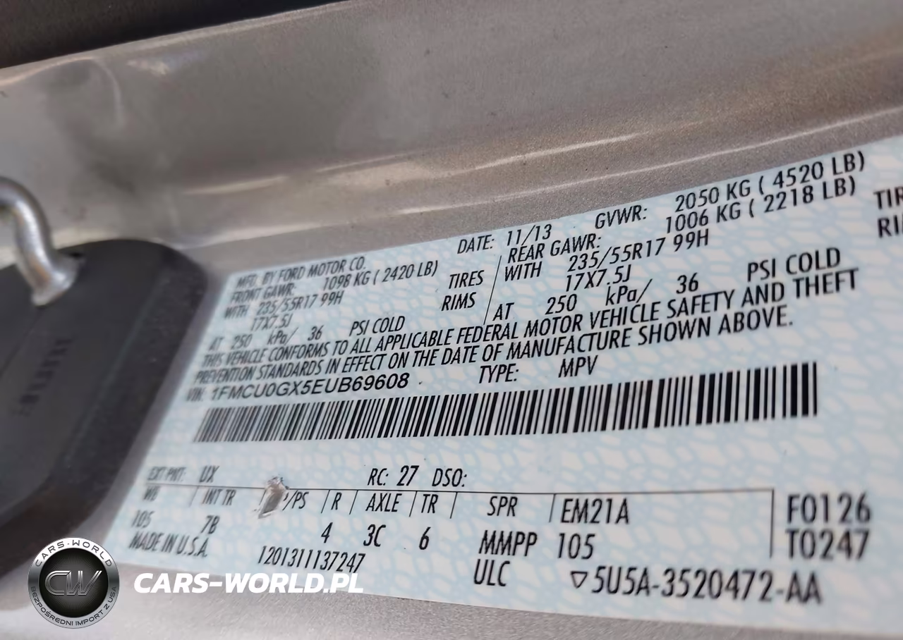 2014 Ford Escape Se VIN:1FMCU0GX5EUB69608 - 9