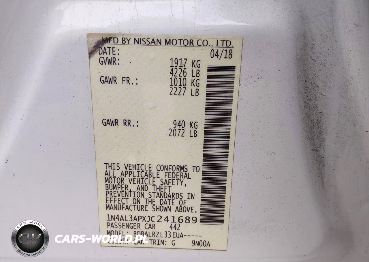 2018 Nissan Altima 2.5 Sl VIN:1N4AL3APXJC241689 - 9
