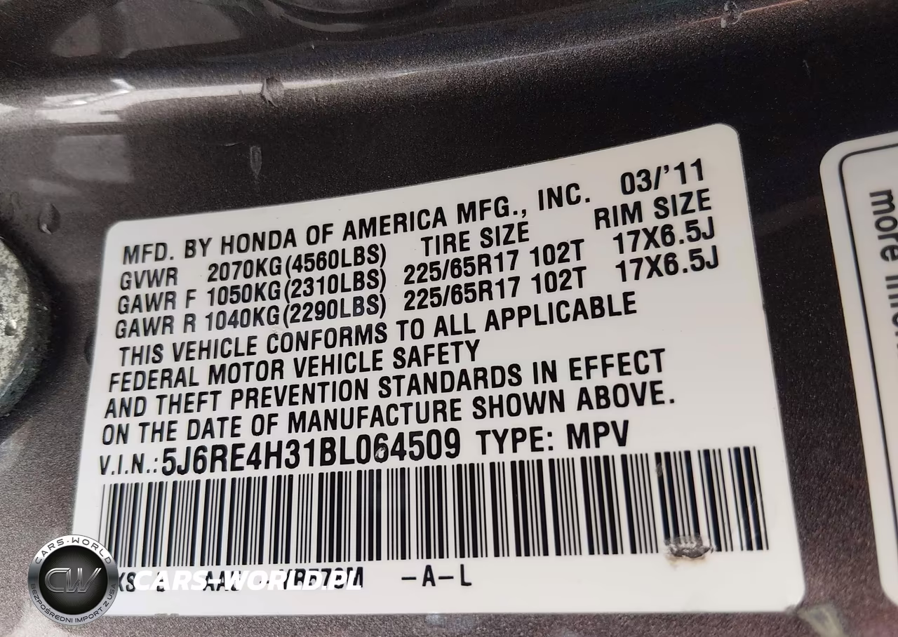 2011 Honda Cr-V Lx VIN:5J6RE4H31BL064509 - 9