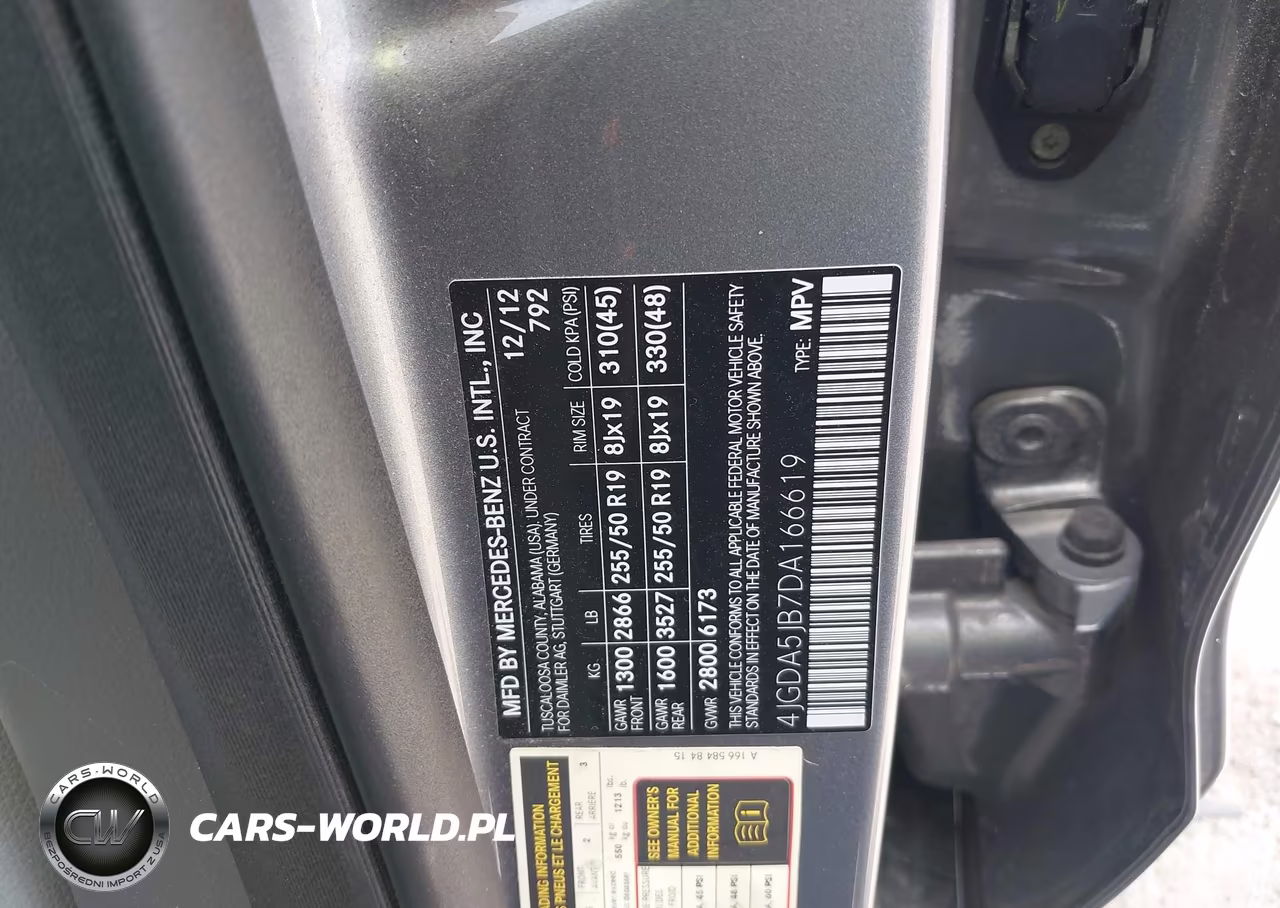 2013 Mercedes-Benz Ml 350 VIN:4JGDA5JB7DA166619 - 9