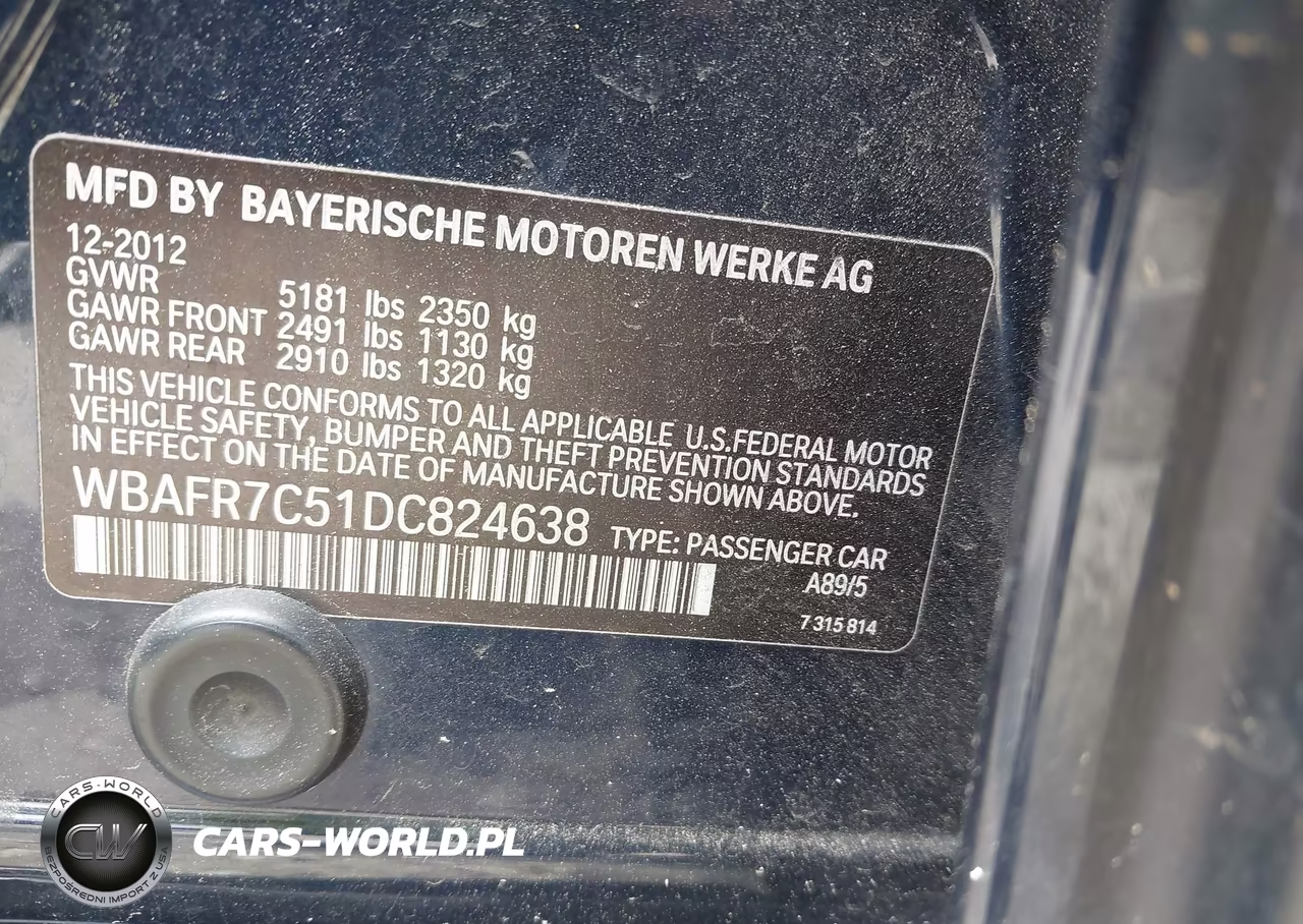 2013 BMW 535I VIN:WBAFR7C51DC824638 - 9