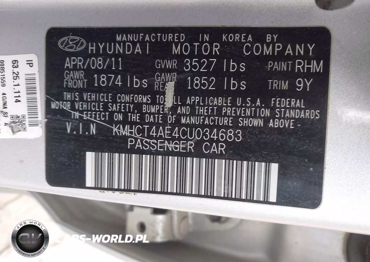 2012 Hyundai Accent Gls VIN:KMHCT4AE4CU034683 - 9