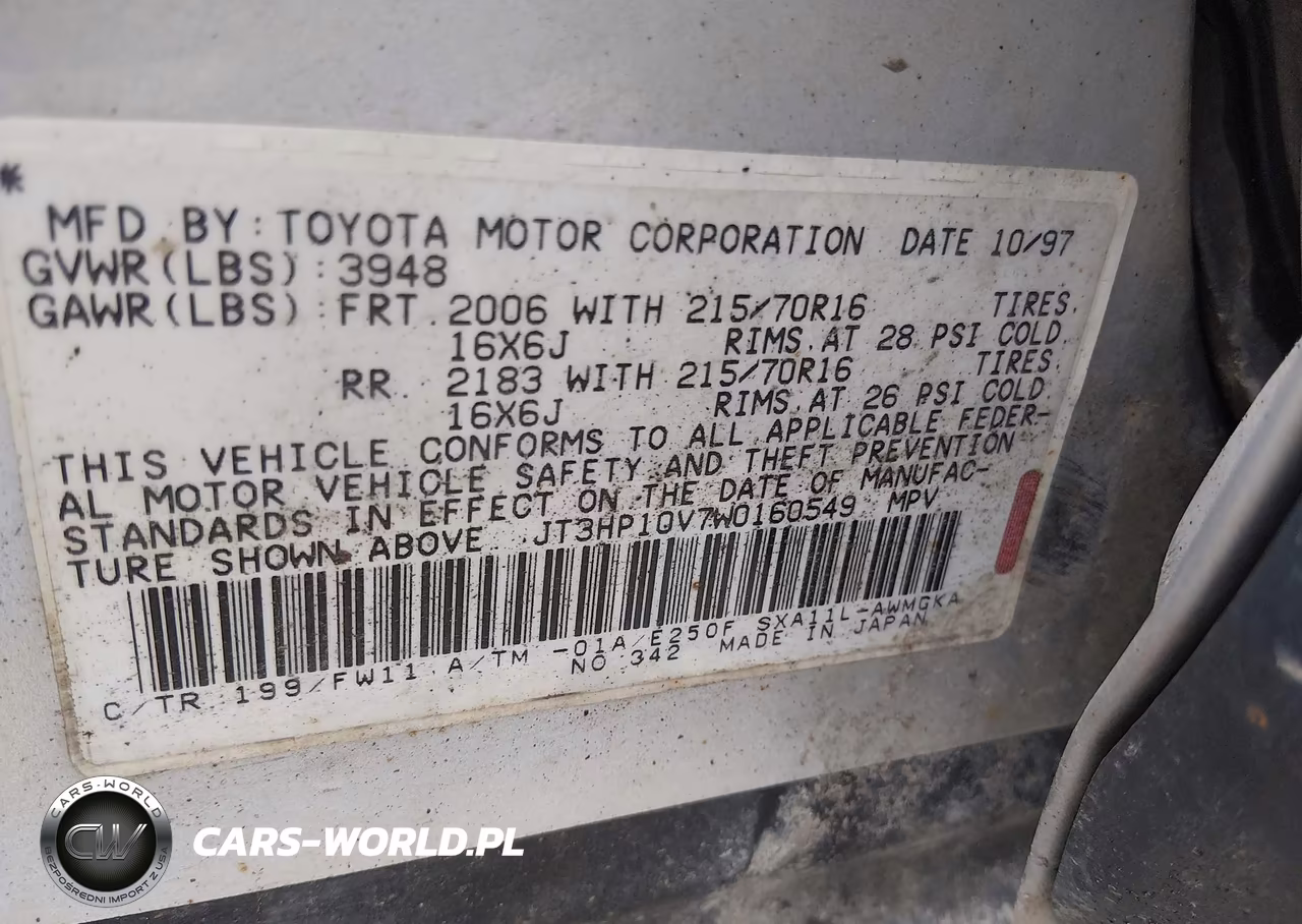 1998 Toyota Rav4 VIN:JT3HP10V7W0160549 - 9