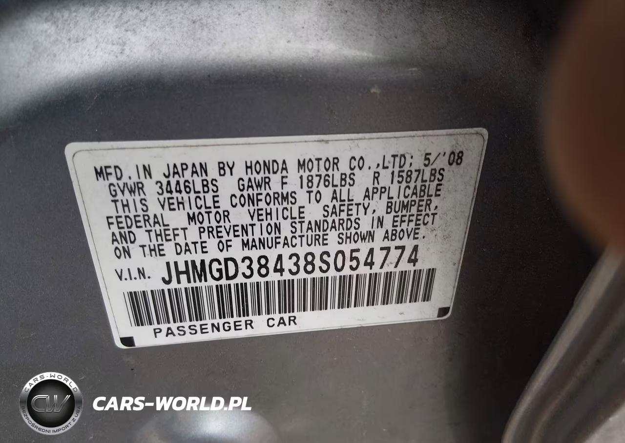 2008 Honda Fit VIN:JHMGD38438S054774 - 9