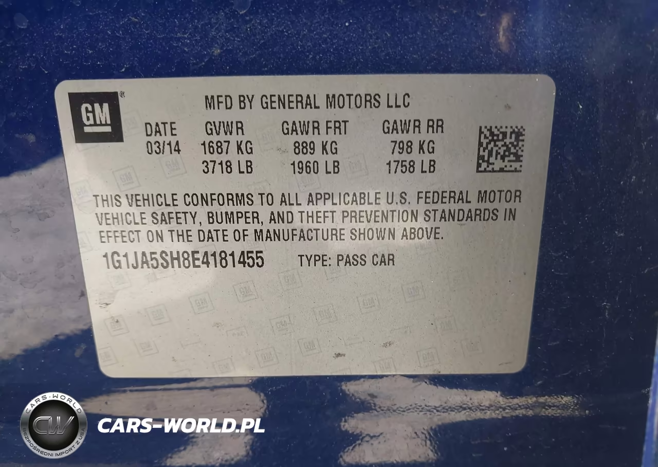 2014 Chevrolet Sonic Ls Auto VIN:1G1JA5SH8E4181455 - 9