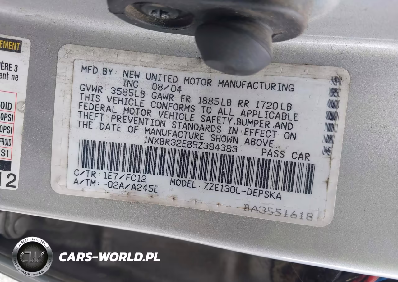 2005 Toyota Corolla S VIN:1NXBR32E85Z394383 - 9