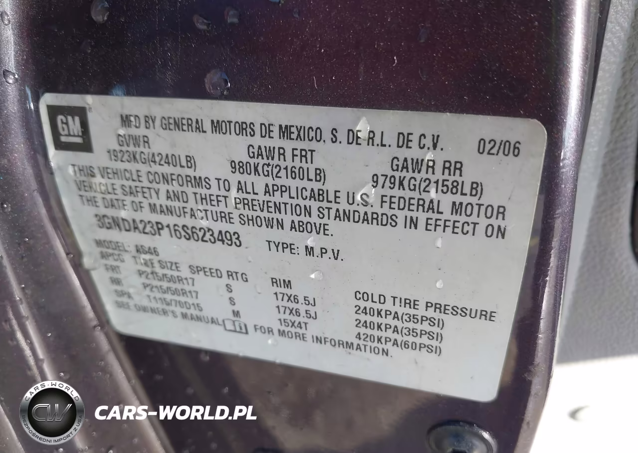 2006 Chevrolet Hhr Lt VIN:3GNDA23P16S623493 - 9