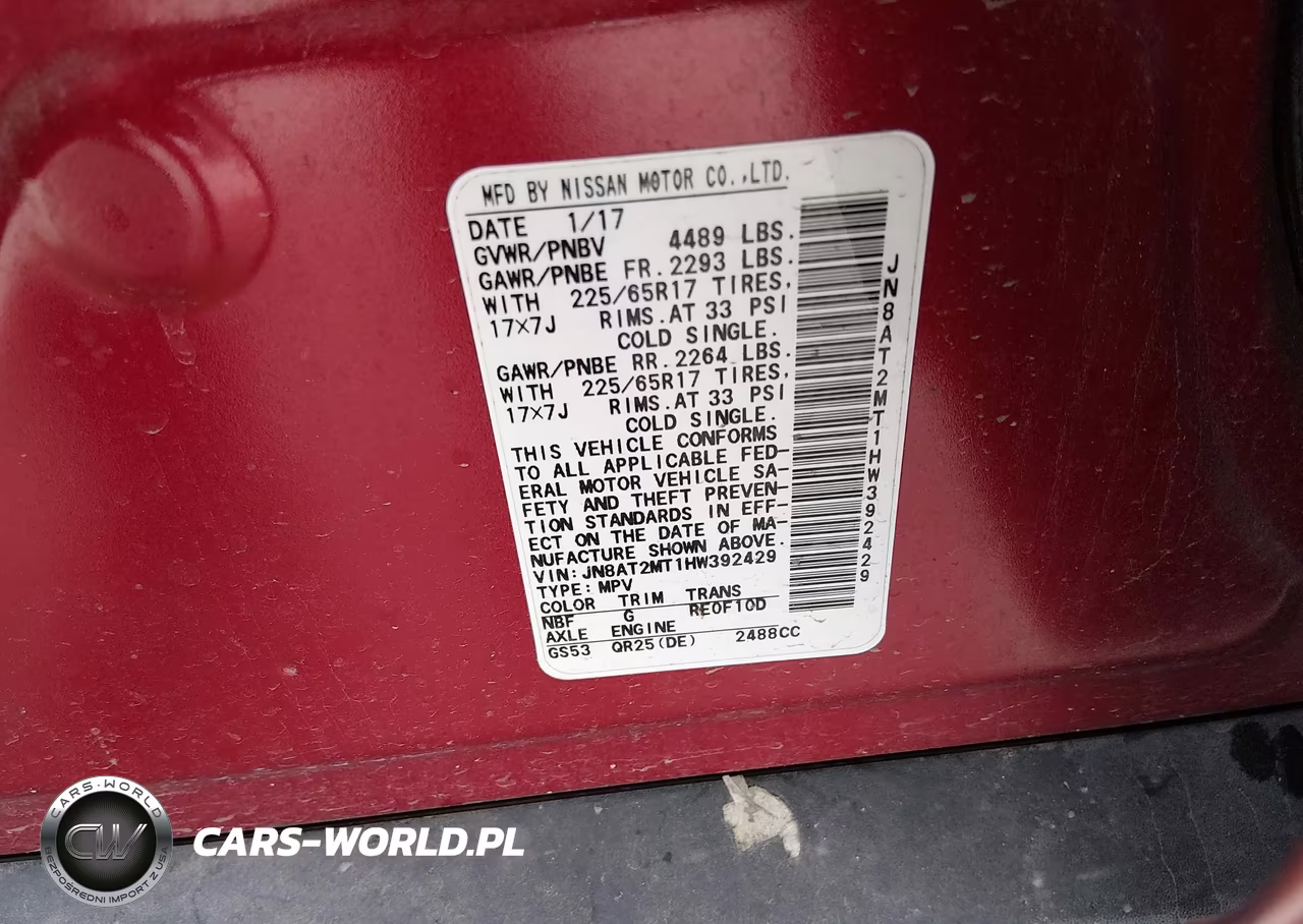 2017 Nissan Rogue Sv VIN:JN8AT2MT1HW392429 - 9