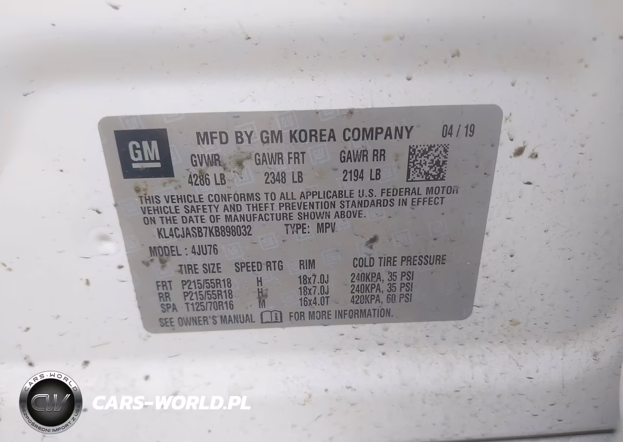 2019 Buick Encore Fwd Preferred VIN:KL4CJASB7KB898032 - 9