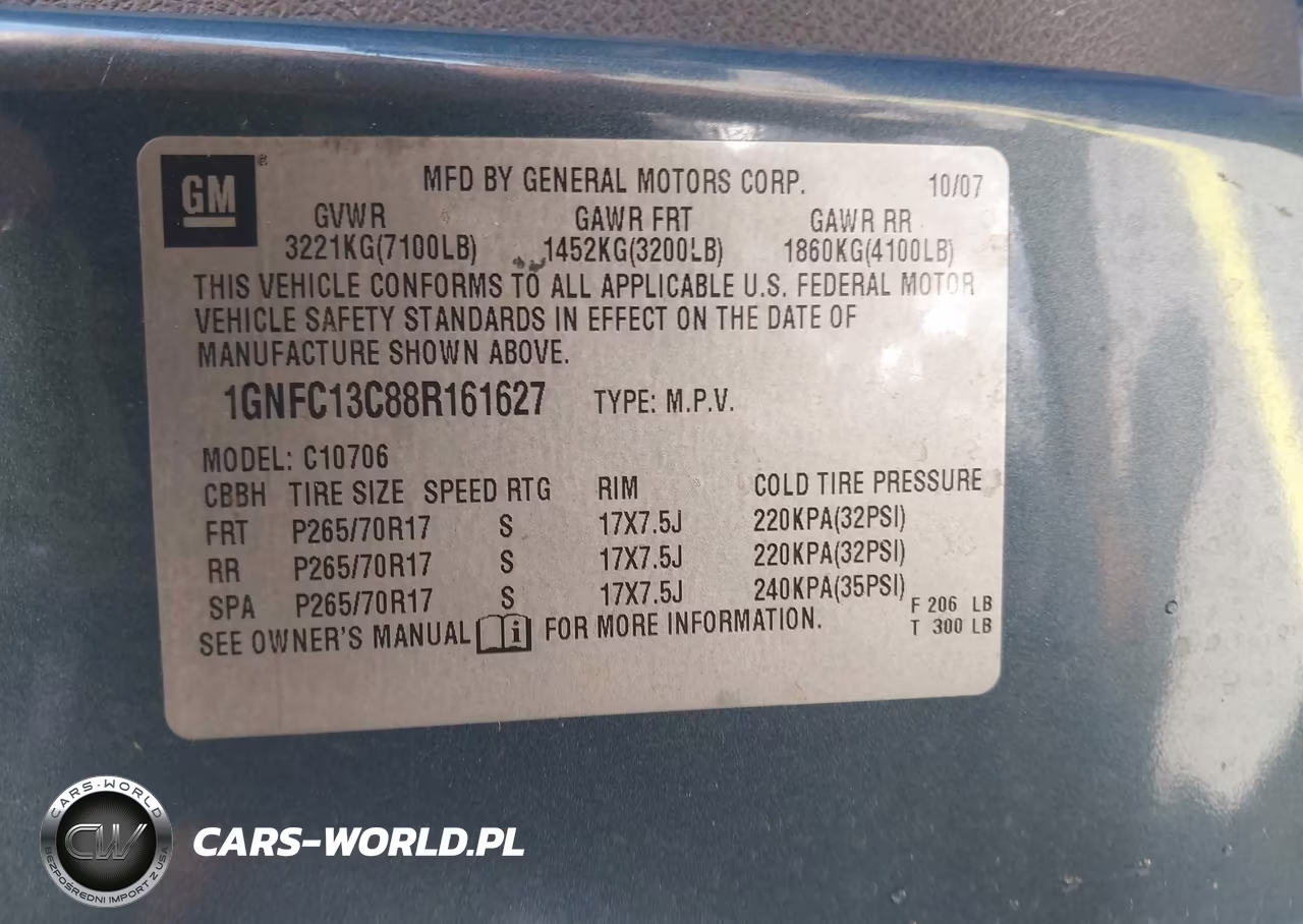 2008 Chevrolet Tahoe Ls VIN:1GNFC13C88R161627 - 9