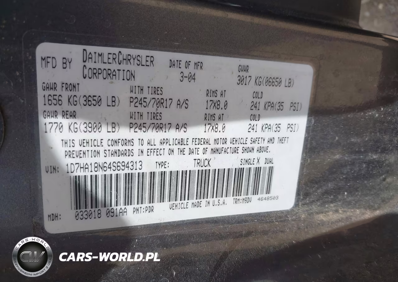 2004 Dodge Ram 1500 Slt-Laramie VIN:1D7HA18N64S694313 - 9