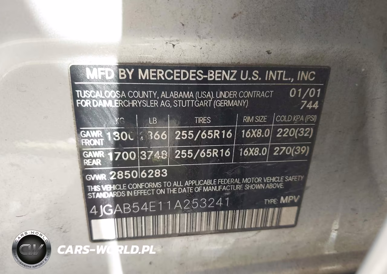 2001 Mercedes-Benz Ml 320 VIN:4JGAB54E11A253241 - 9
