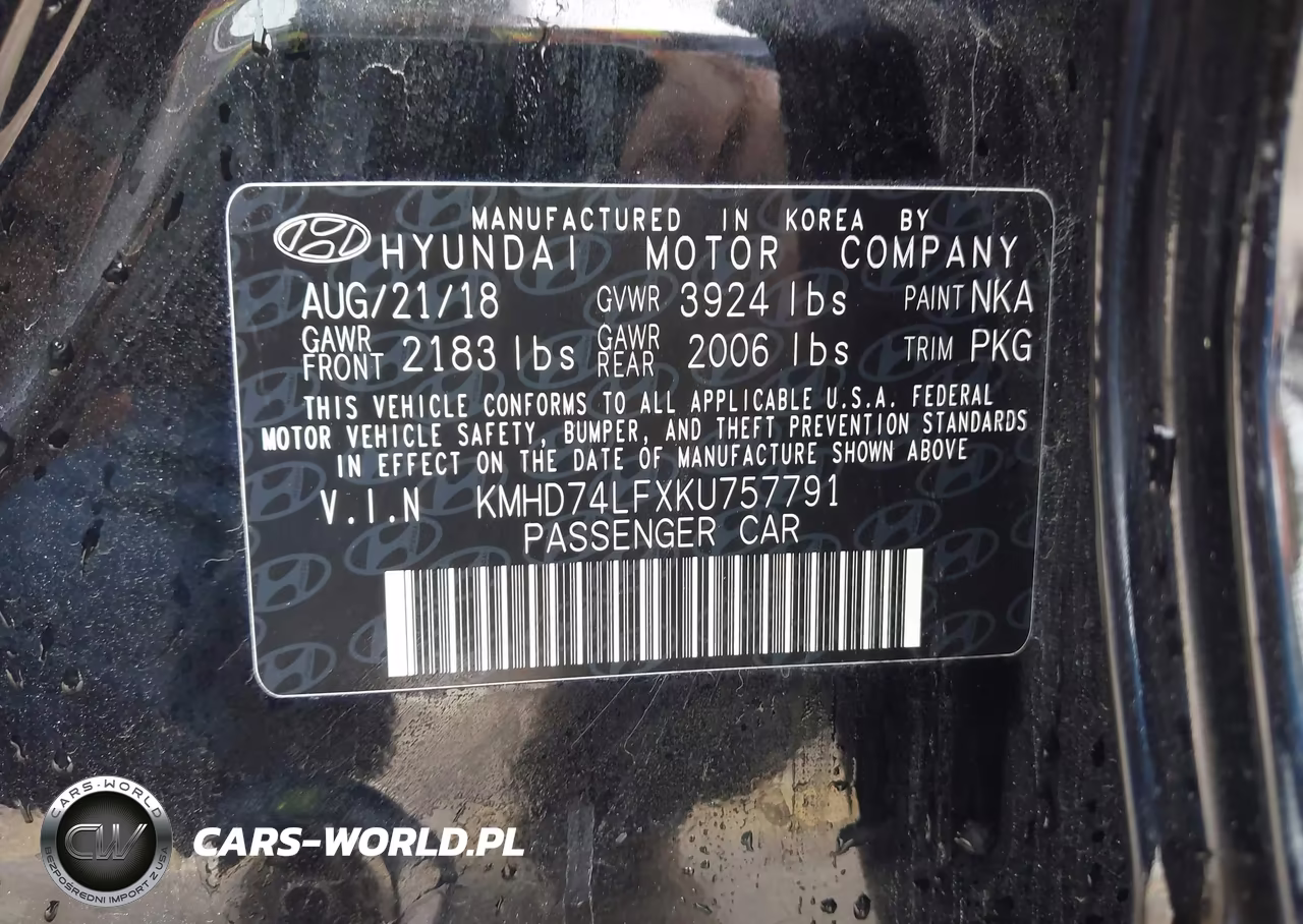 2019 Hyundai Elantra Se VIN:KMHD74LFXKU757791 - 9