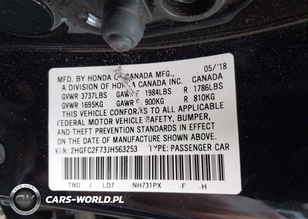 2018 Honda Civic Ex VIN:2HGFC2F73JH563253 - 9