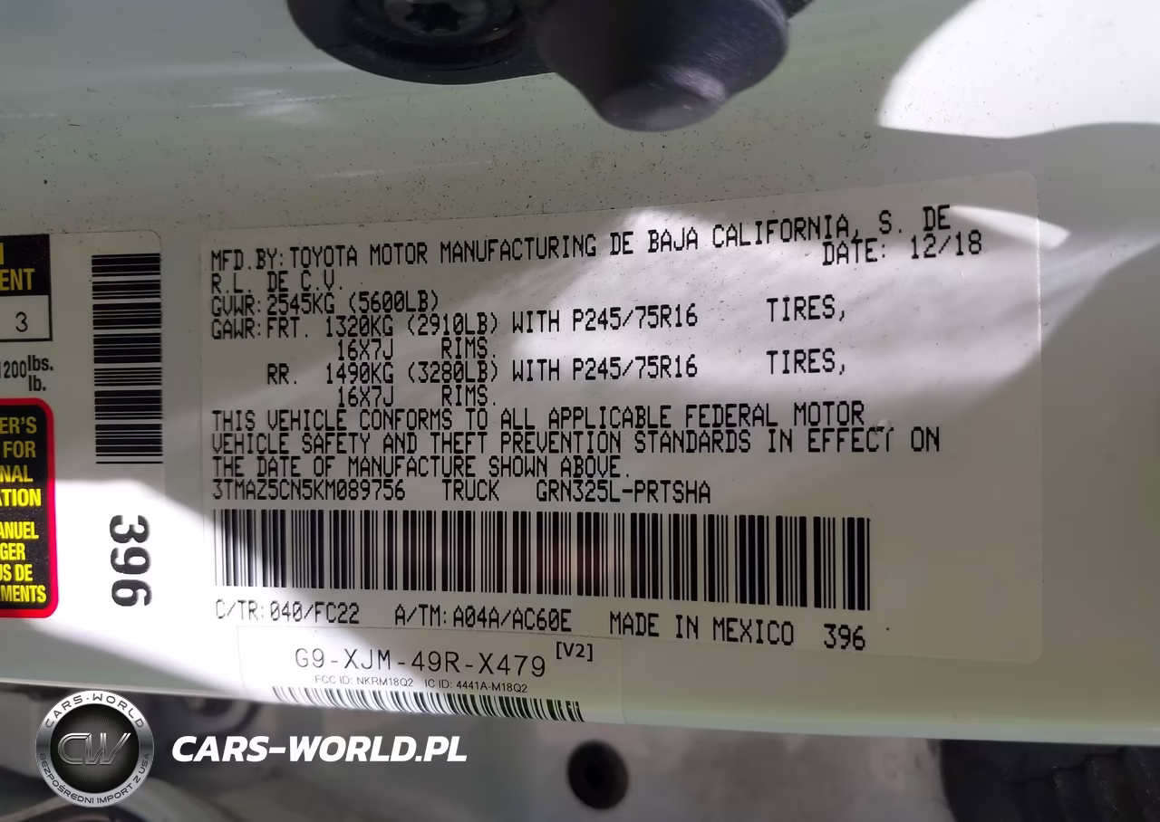 2019 Toyota Tacoma Sr5 V6 VIN:3TMAZ5CN5KM089756 - 9