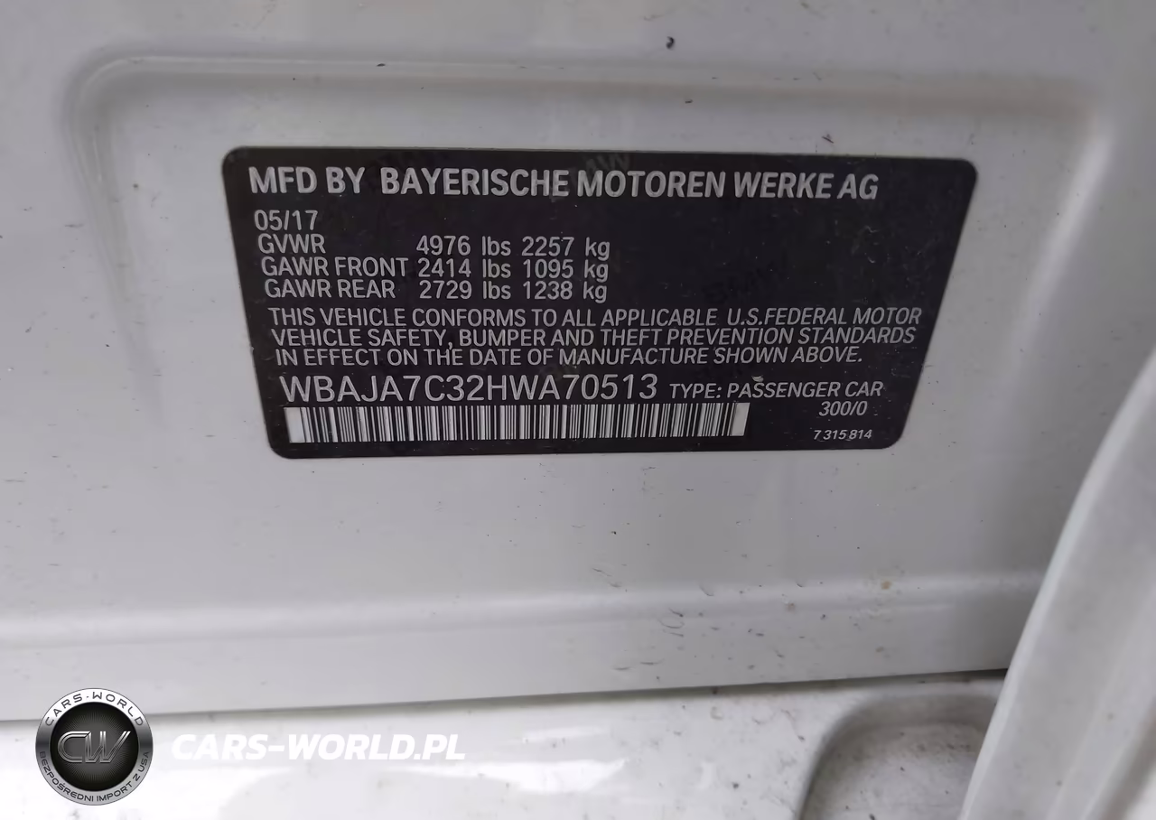 2017 BMW 530I xDrive VIN:WBAJA7C32HWA70513 - 9