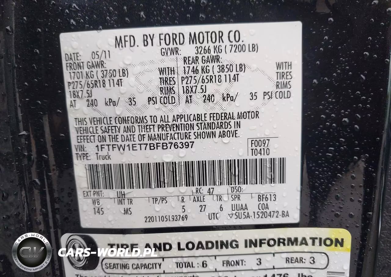 2011 Ford F-150 Xlt VIN:1FTFW1ET7BFB76397 - 9