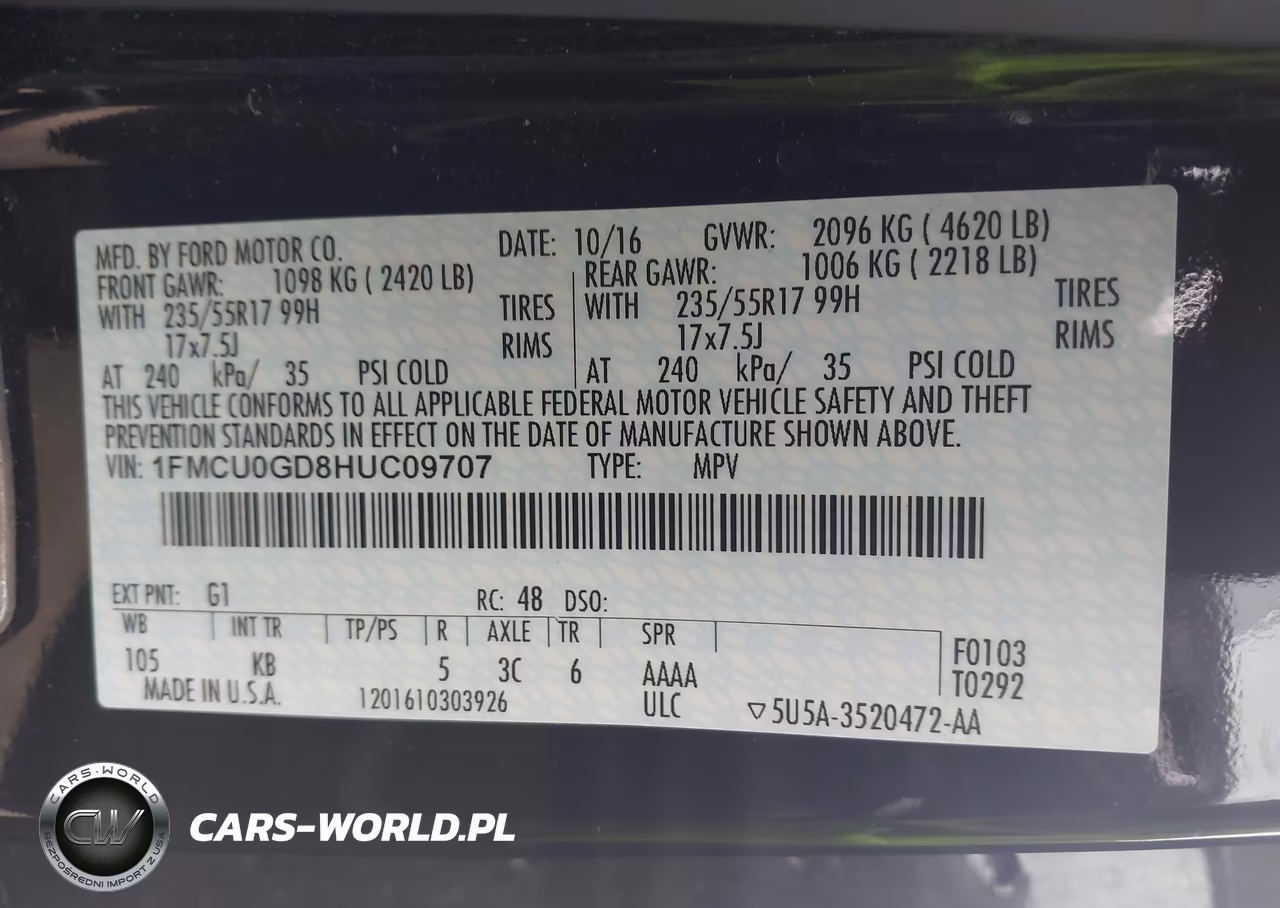 2017 Ford Escape Se VIN:1FMCU0GD8HUC09707 - 9