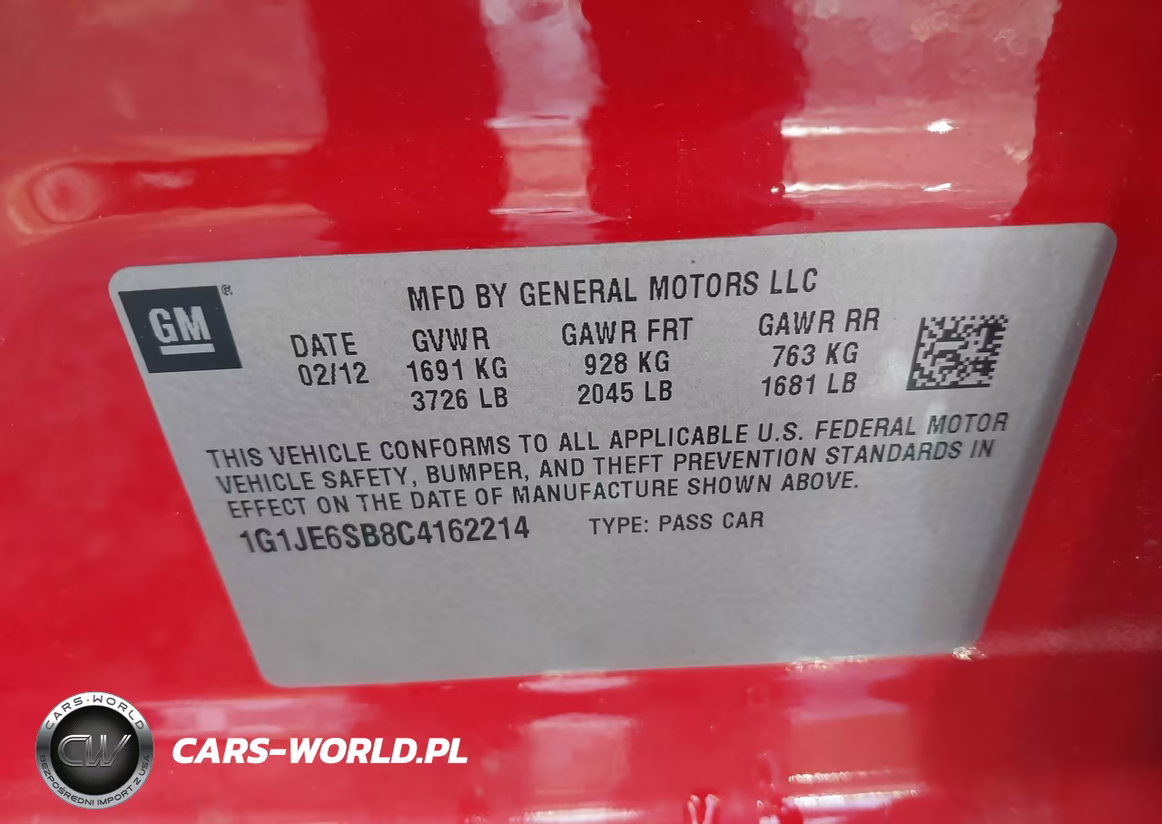 2012 Chevrolet Sonic 2Lz VIN:1G1JE6SB8C4162214 - 9