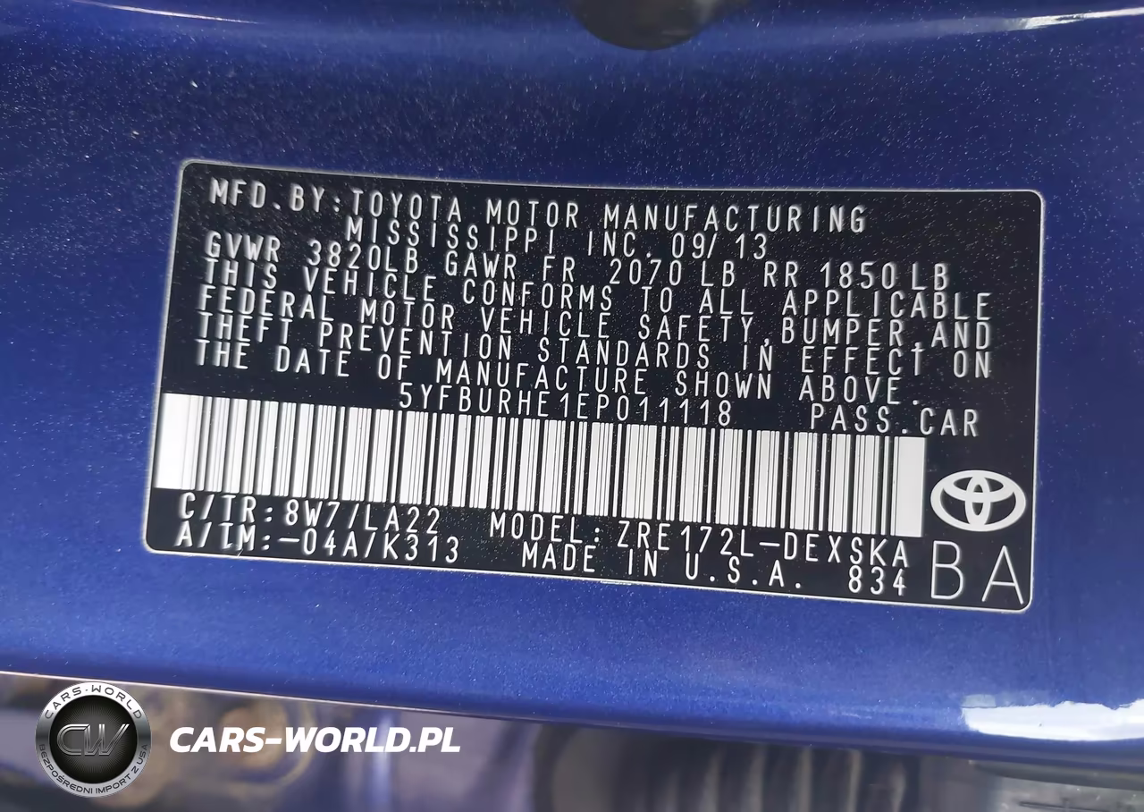 2014 Toyota Corolla S Premium VIN:5YFBURHE1EP011118 - 9