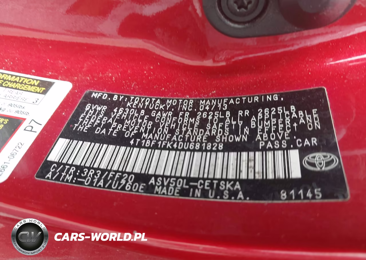 2013 Toyota Camry Se VIN:4T1BF1FK4DU681828 - 9
