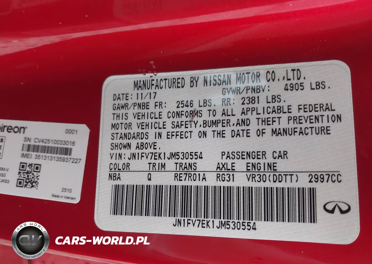 2018 Infiniti Q60 3.0T Red Sport 400 VIN:JN1FV7EK1JM530554 - 9