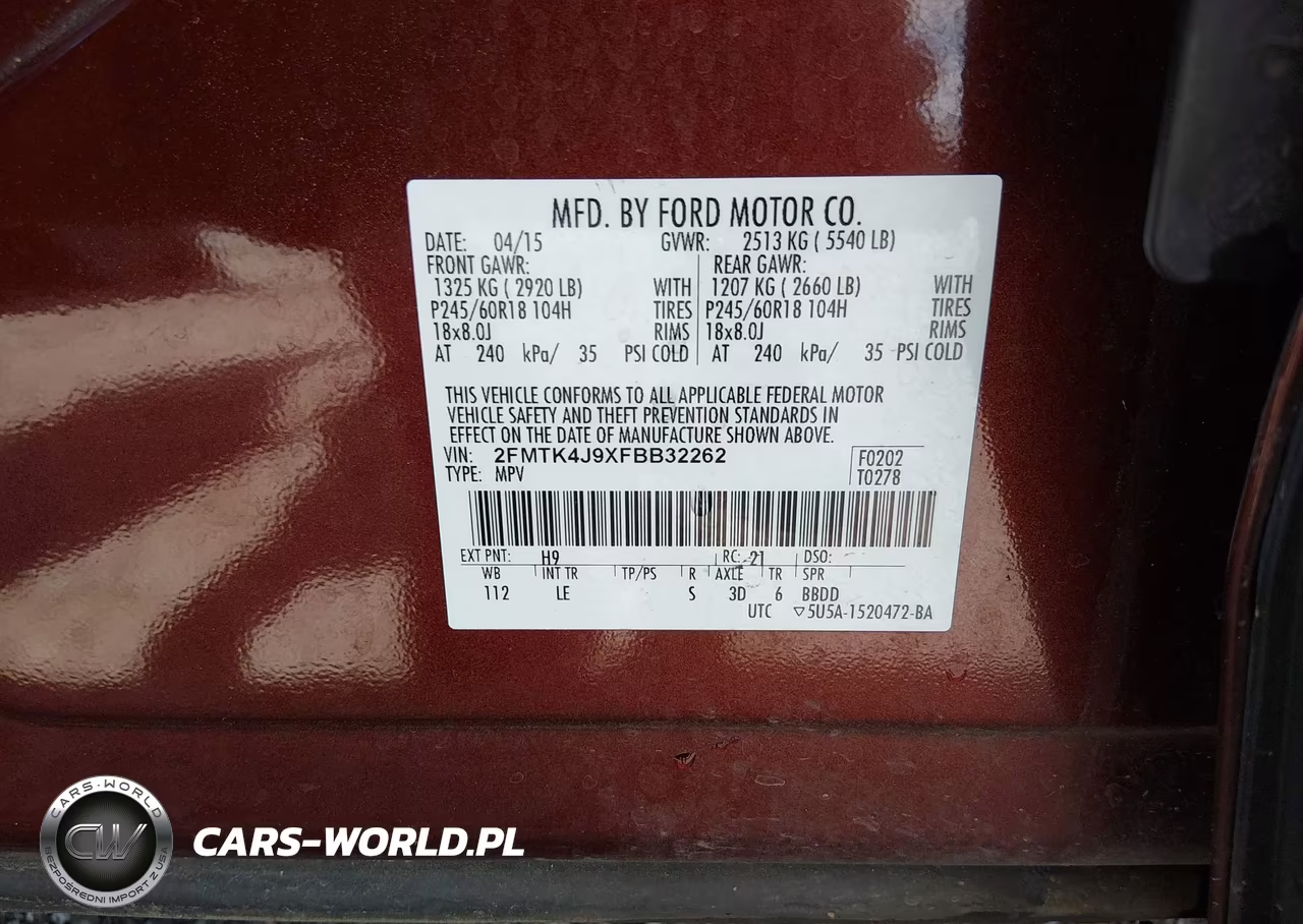 2015 Ford Edge Sel VIN:2FMTK4J9XFBB32262 - 9