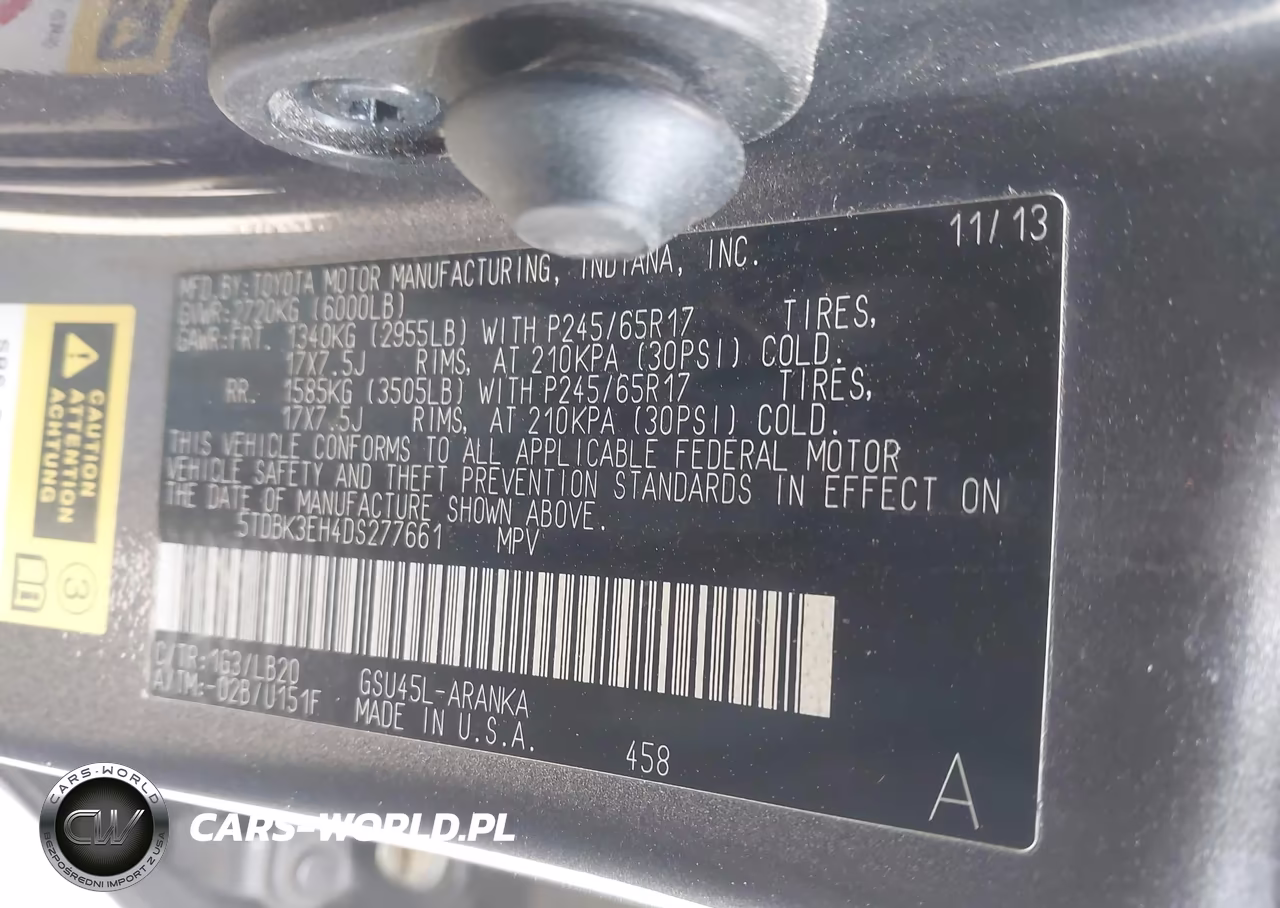 2013 Toyota Highlander Se V6 VIN:5TDBK3EH4DS277661 - 9