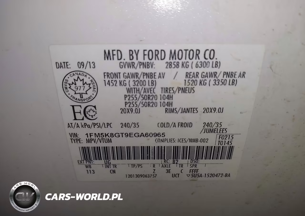 2014 Ford Explorer Sport VIN:1FM5K8GT9EGA60965 - 9