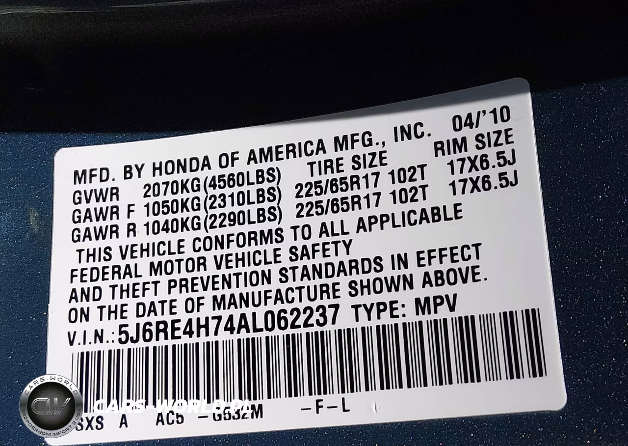 2010 Honda Cr-V Ex-L VIN:5J6RE4H74AL062237 - 9