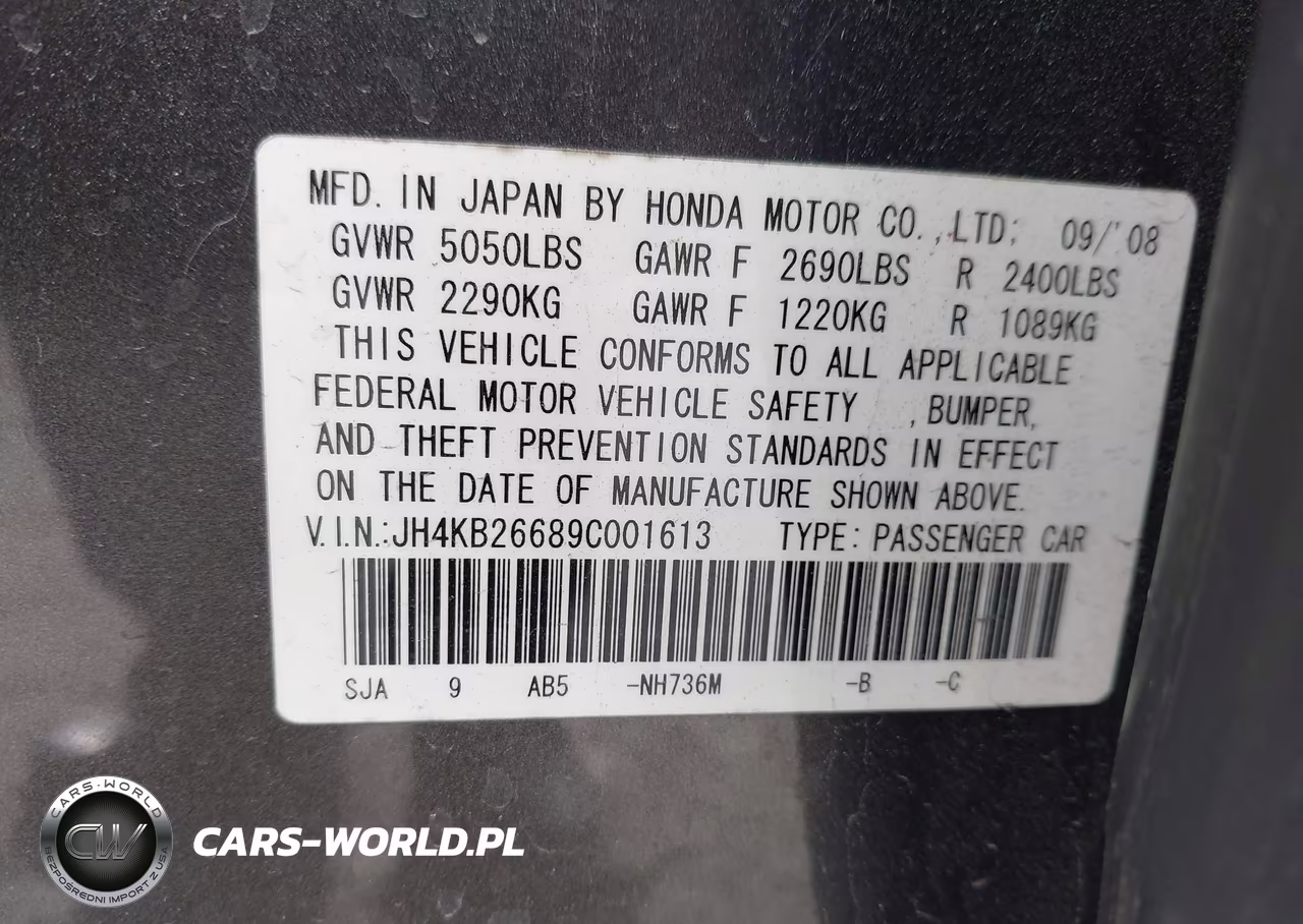 2009 Acura Rl VIN:JH4KB26689C001613 - 9