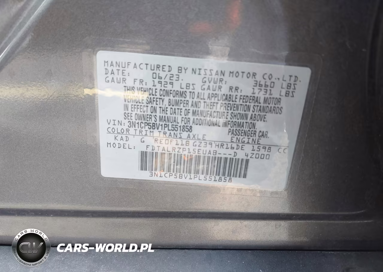 2023 Nissan Kicks S Xtronic Cvt VIN:3N1CP5BV1PL551858 - 9