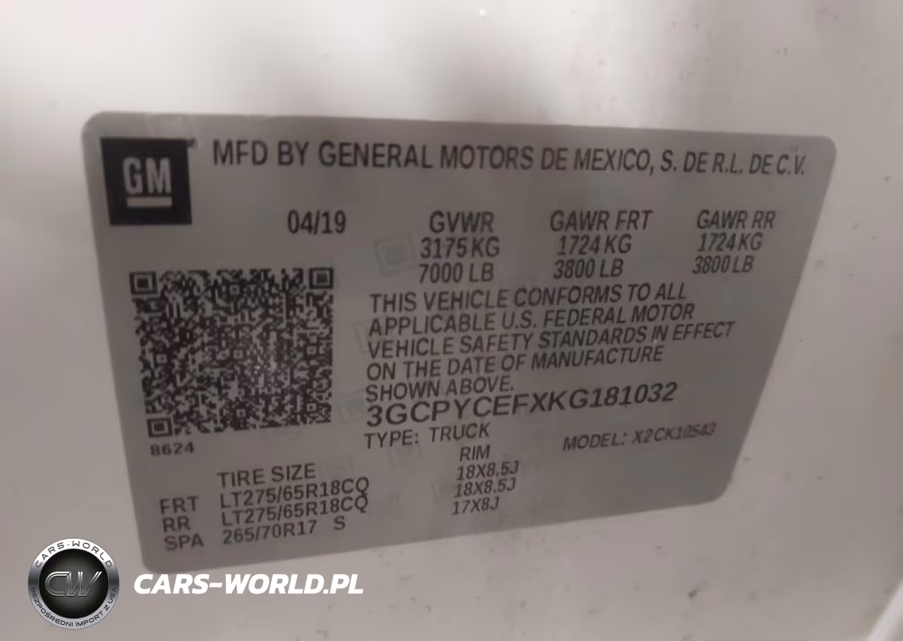 2019 Chevrolet Silverado 1500 Custom Trail Boss VIN:3GCPYCEFXKG181032 - 9