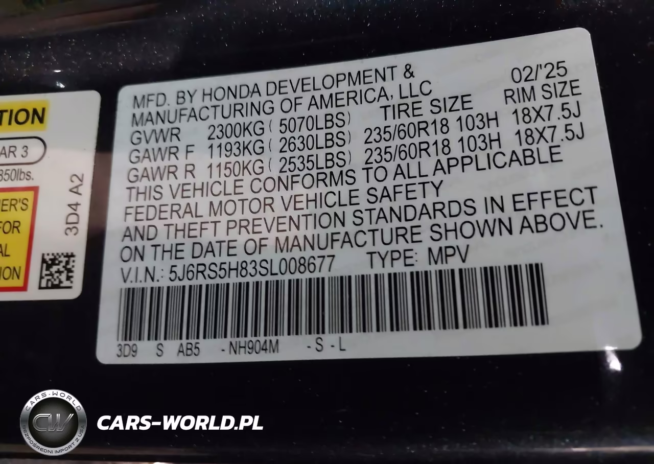 2025 Honda Cr-V Hybrid Sport-L VIN:5J6RS5H83SL008677 - 9