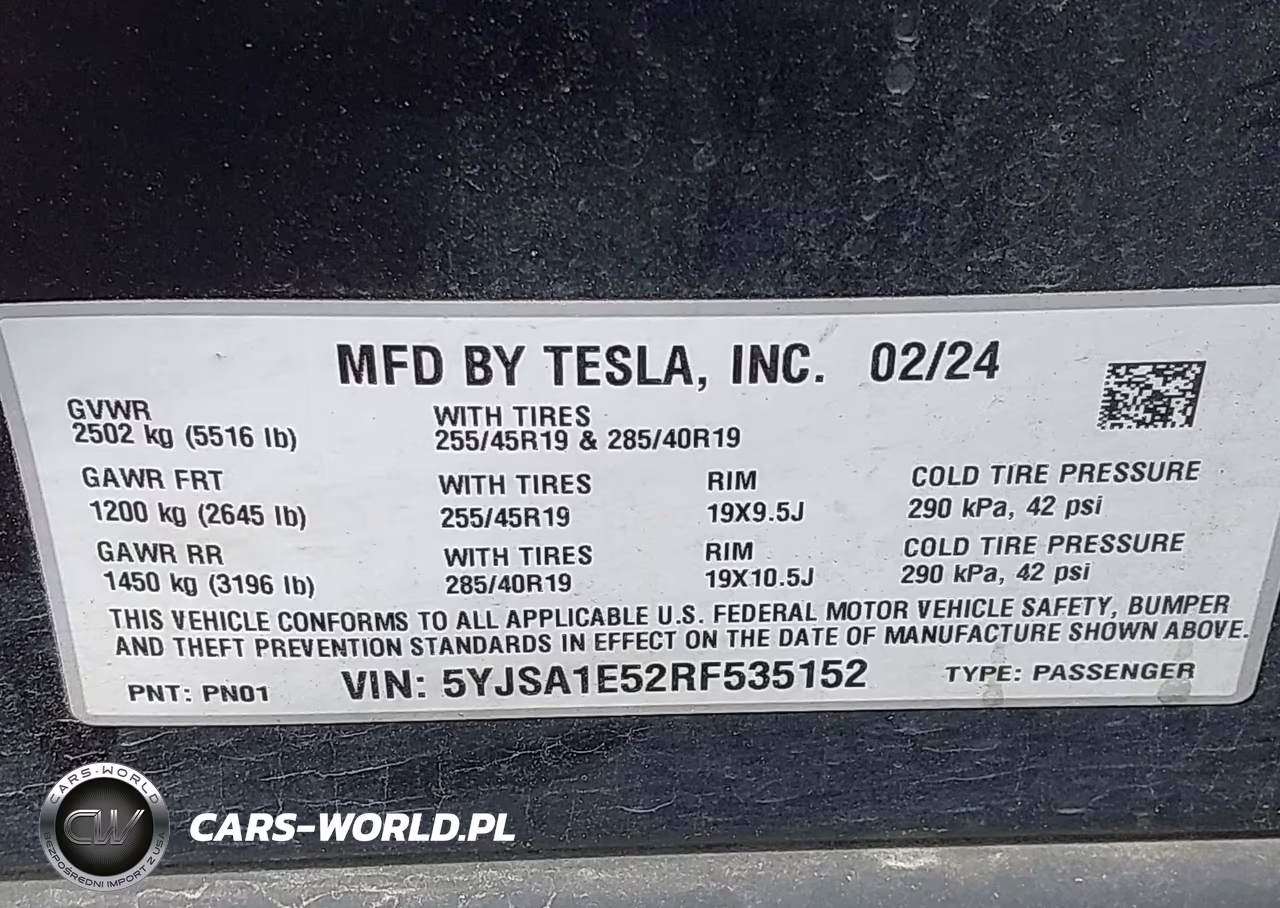 2024 Tesla Model S Long Range VIN:5YJSA1E52RF535152 - 9