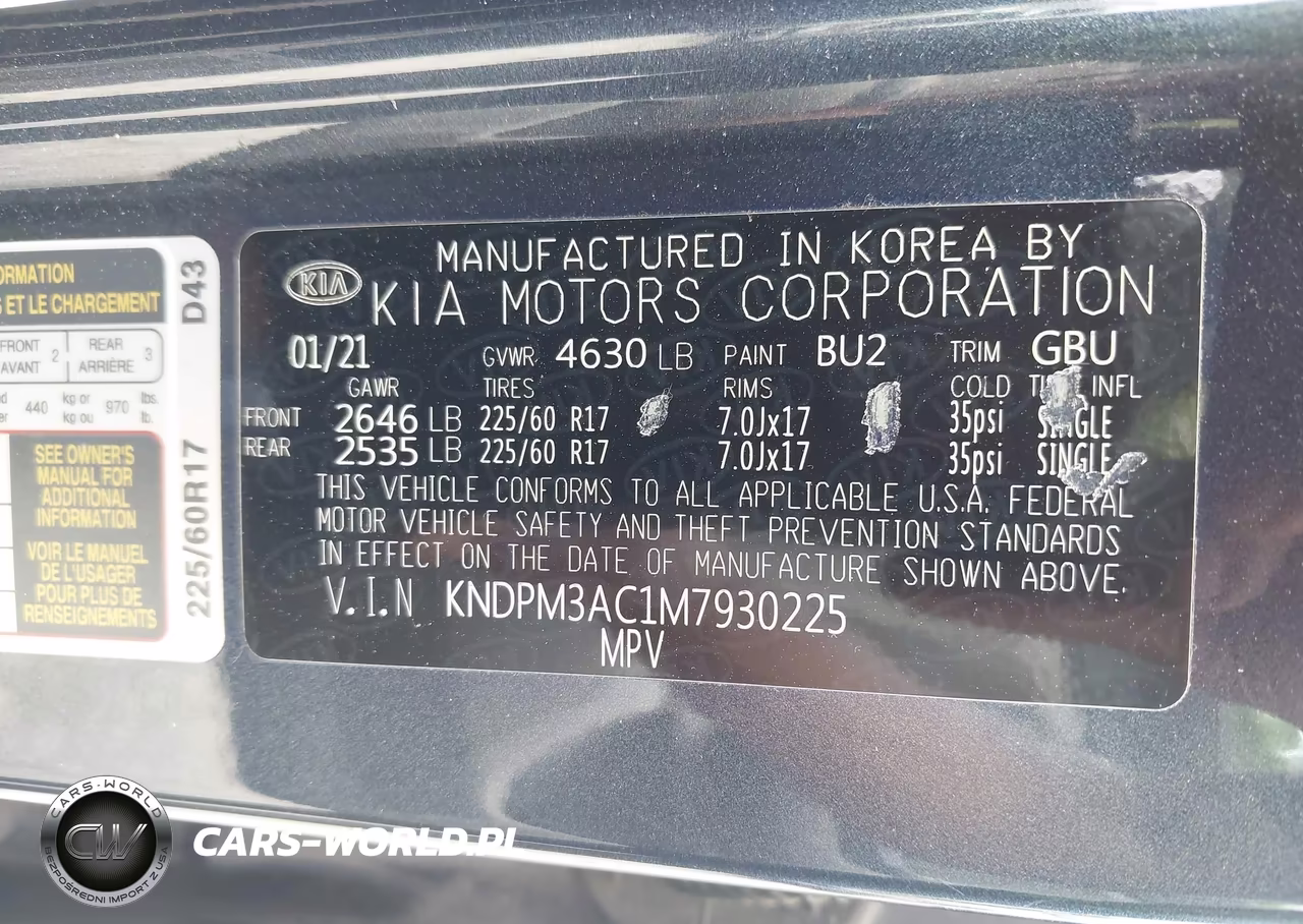 2021 Kia Sportage Lx VIN:KNDPM3AC1M7930225 - 9