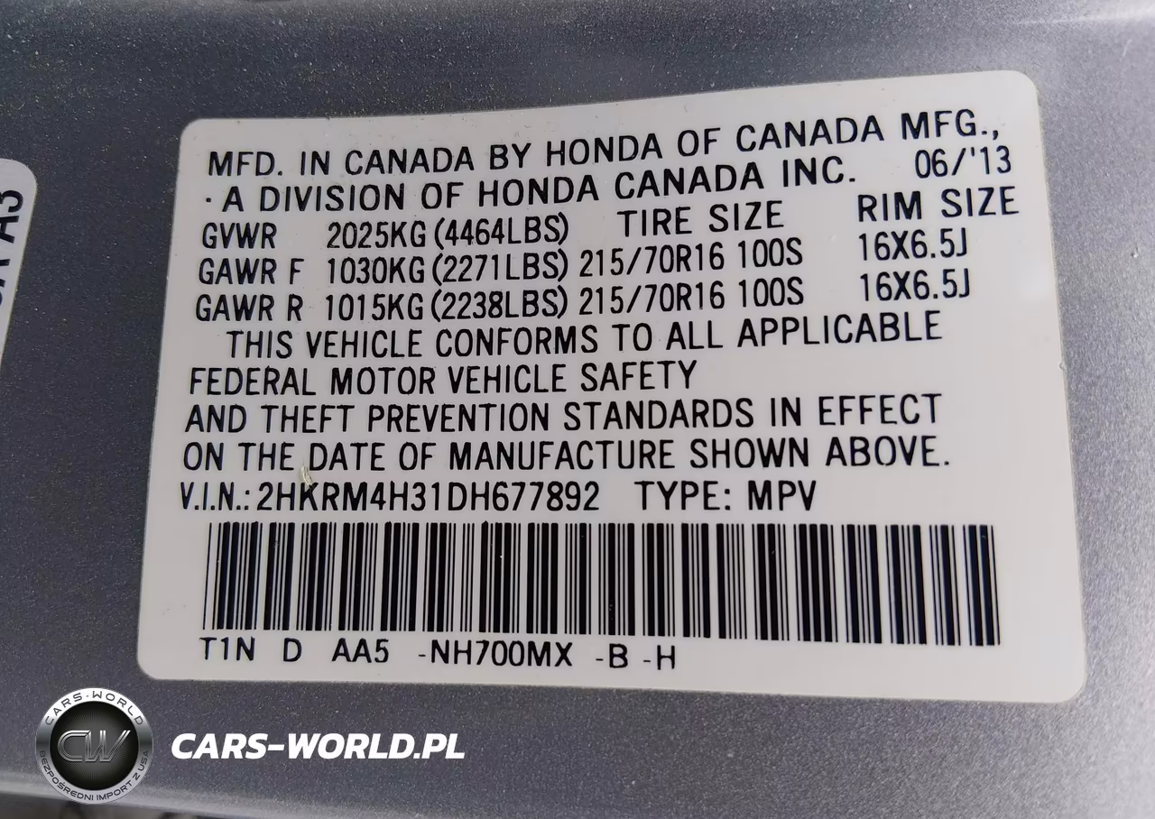 2013 Honda Cr-V Lx VIN:2HKRM4H31DH677892 - 9