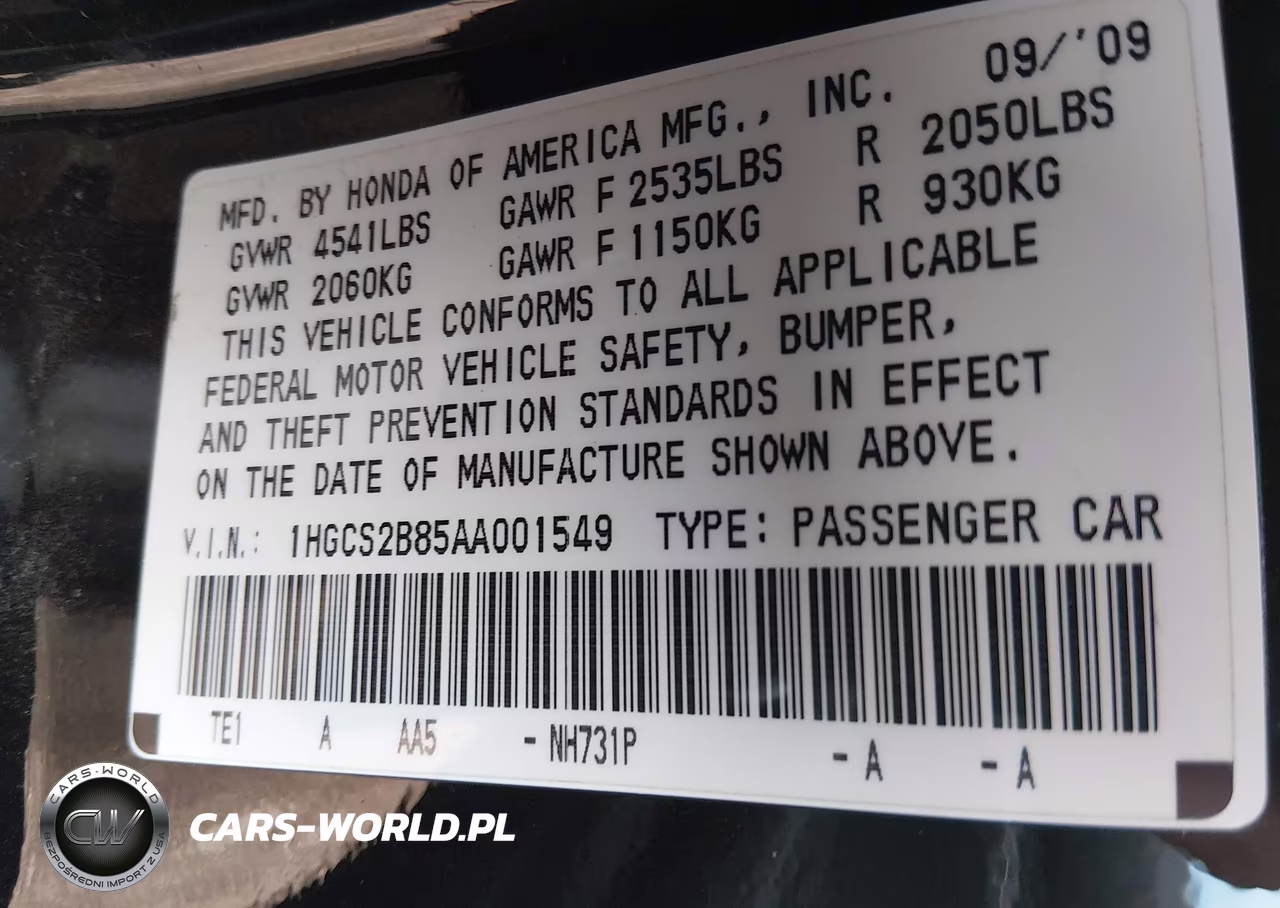 2010 Honda Accord 3.5 Ex-L VIN:1HGCS2B85AA001549 - 9