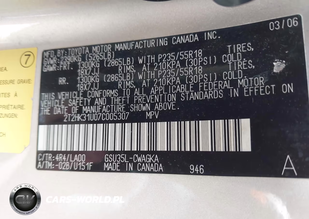 2007 Lexus Rx 350 VIN:2T2HK31U07C005307 - 9