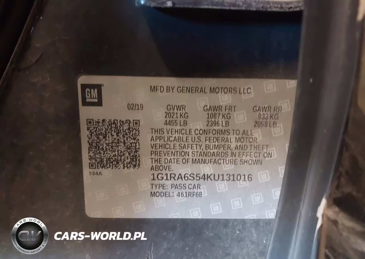 2019 Chevrolet Volt Lt VIN:1G1RA6S54KU131016 - 9