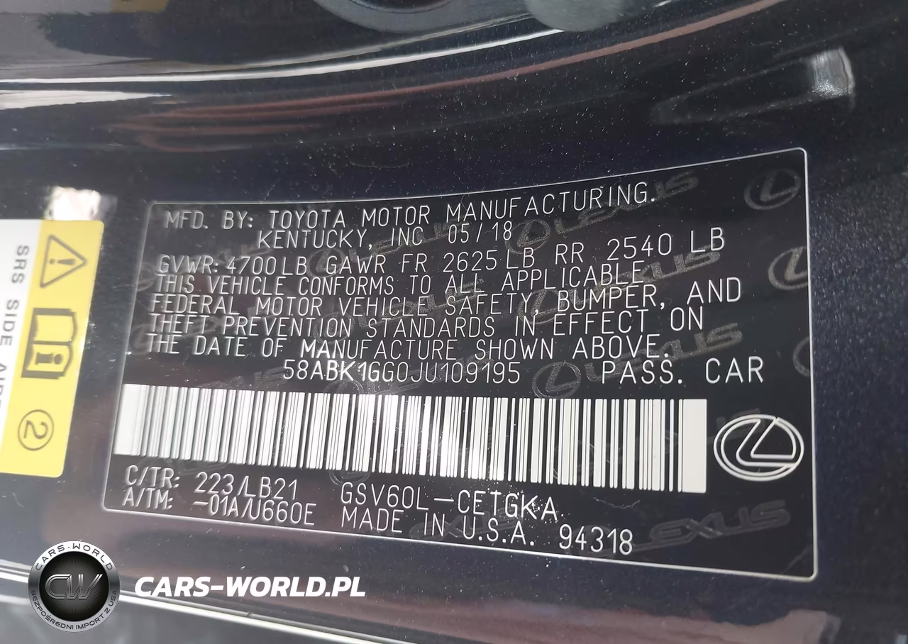 2018 Lexus Es 350 VIN:58ABK1GG0JU109195 - 9
