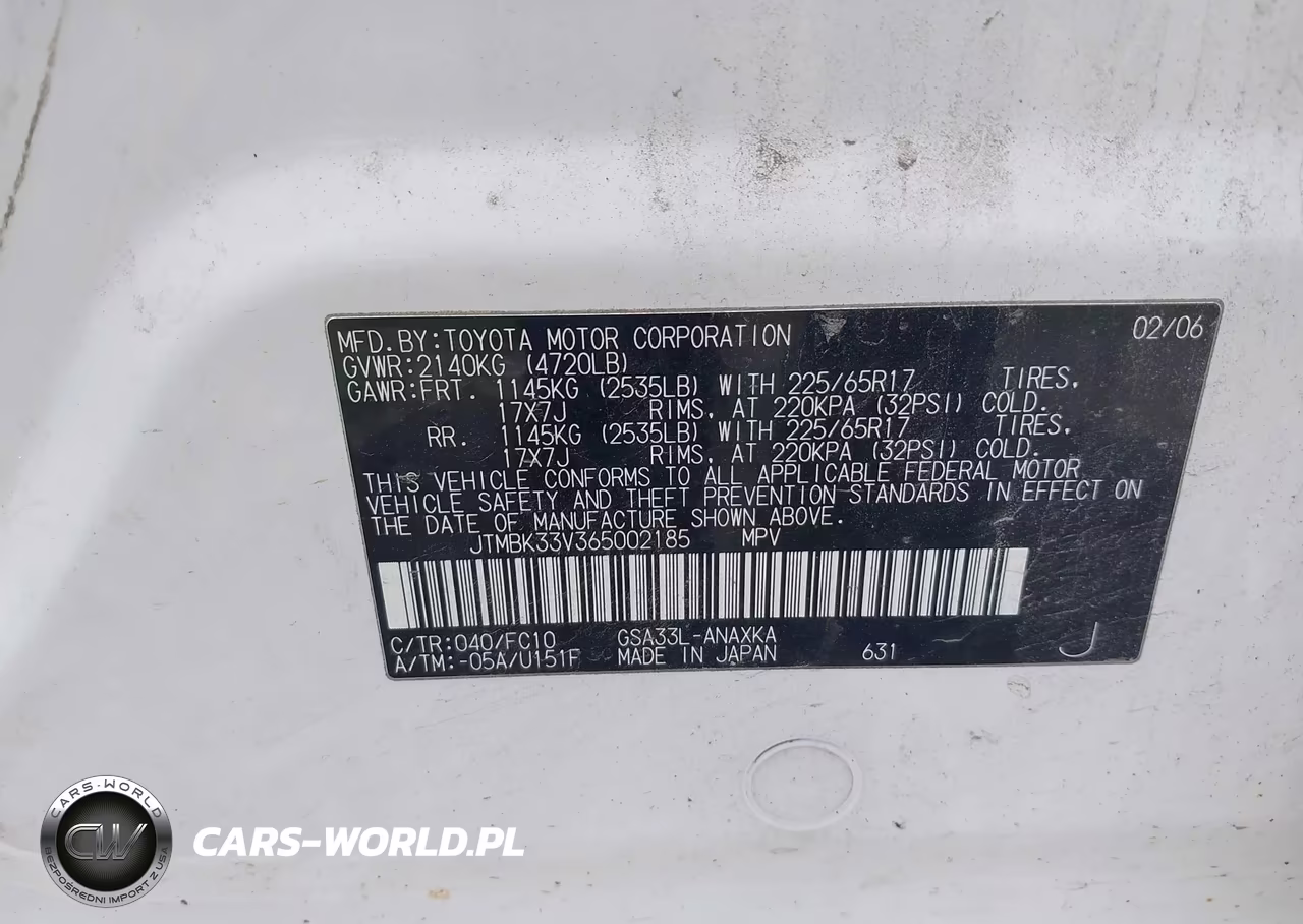 2006 Toyota Rav4 Base V6 VIN:JTMBK33V365002185 - 9