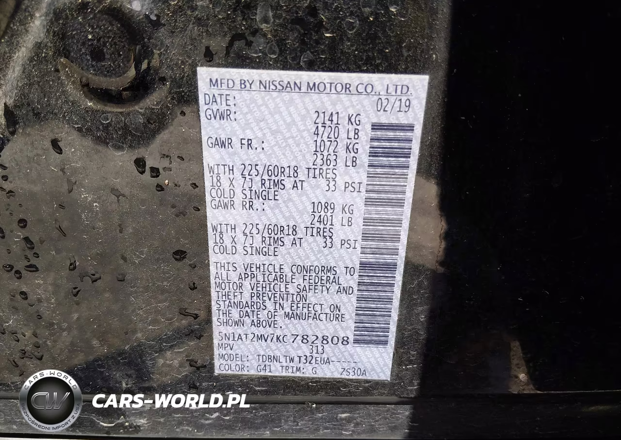 2019 Nissan Rogue Sv VIN:5N1AT2MV7KC782808 - 9