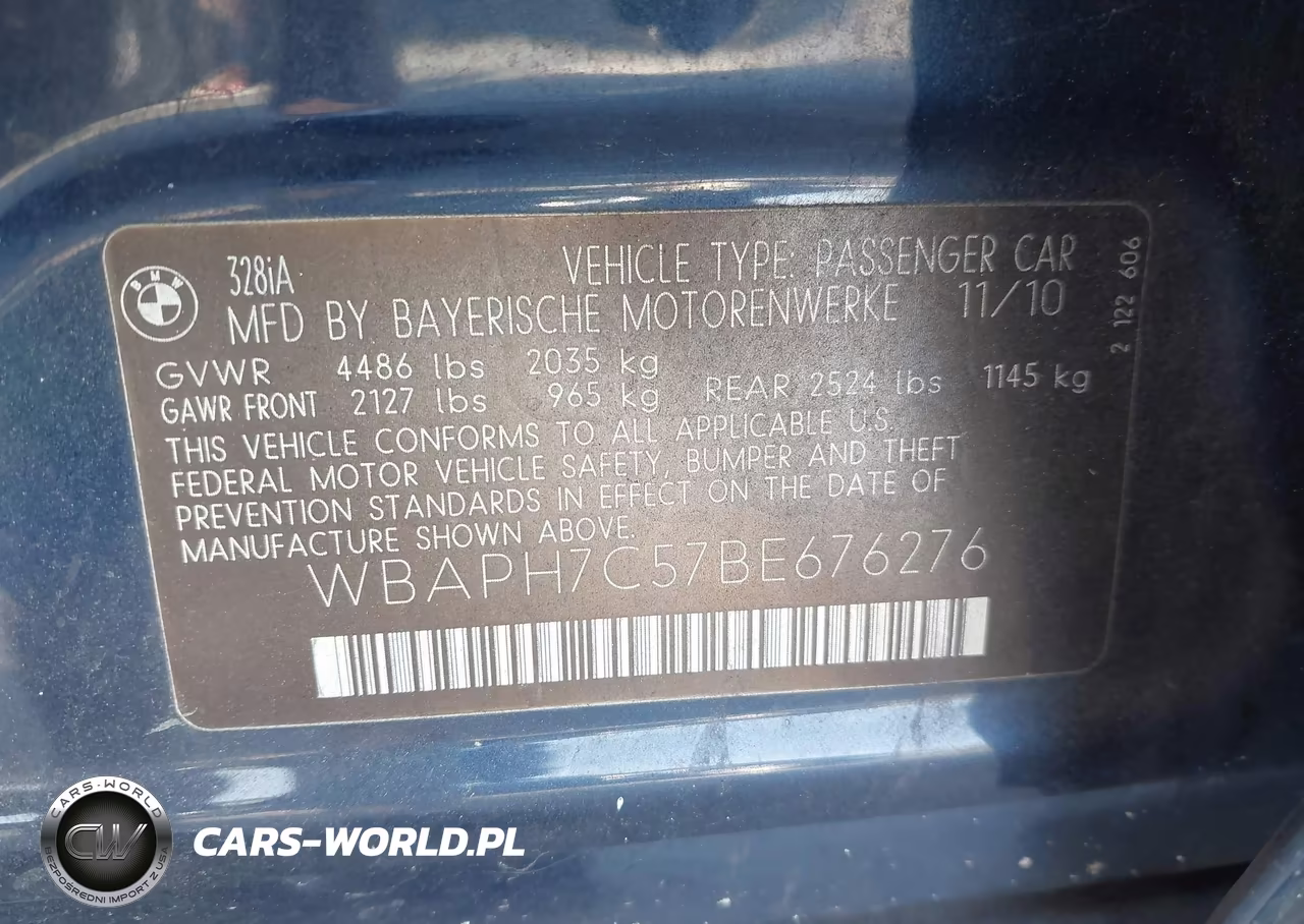 2011 BMW 328I VIN:WBAPH7C57BE676276 - 9
