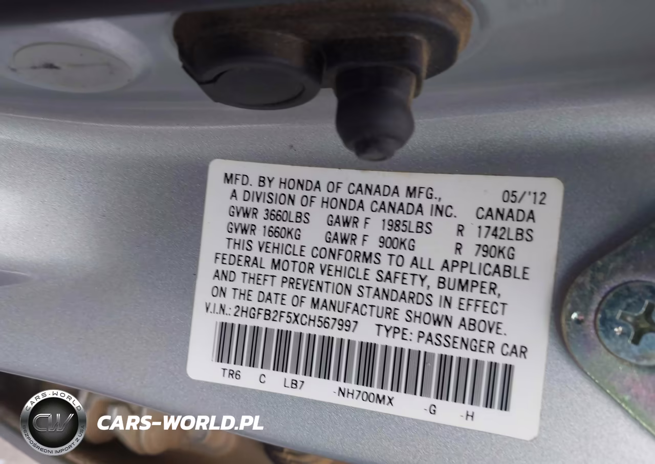 2012 Honda Civic Lx VIN:2HGFB2F5XCH567997 - 9