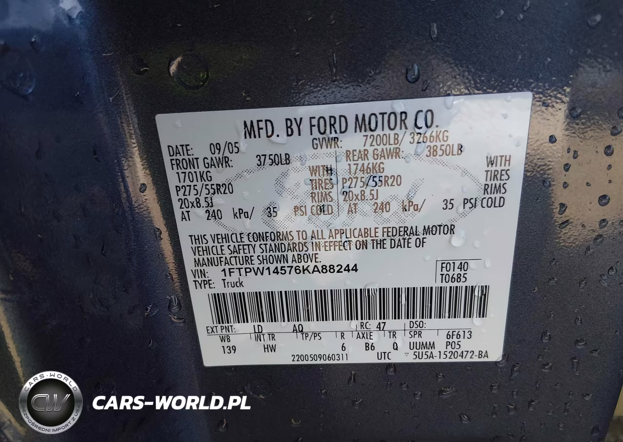 2006 Ford F-150 Fx4-Lariat-Xlt VIN:1FTPW14576KA88244 - 9