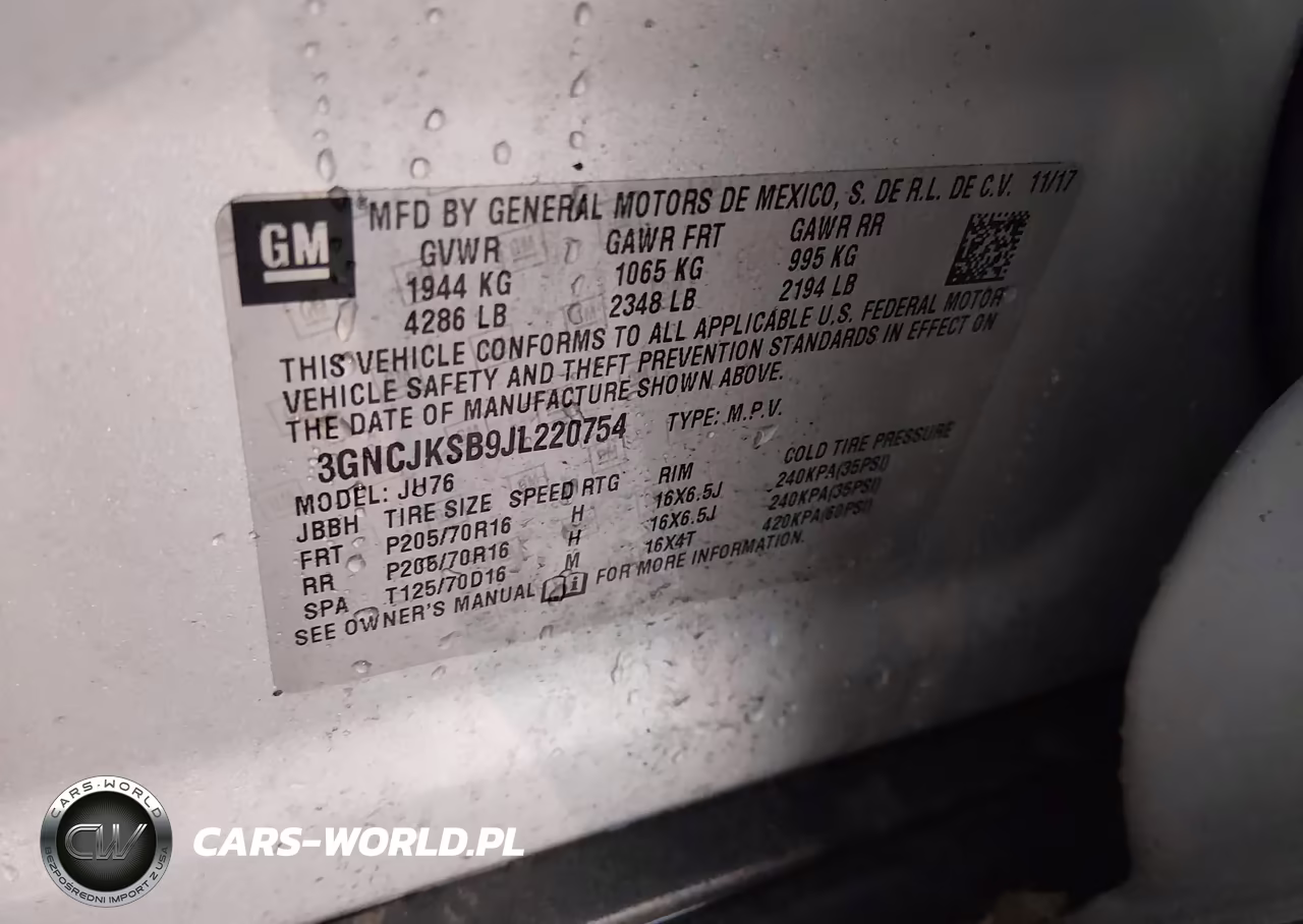 2018 Chevrolet Trax Ls VIN:3GNCJKSB9JL220754 - 9