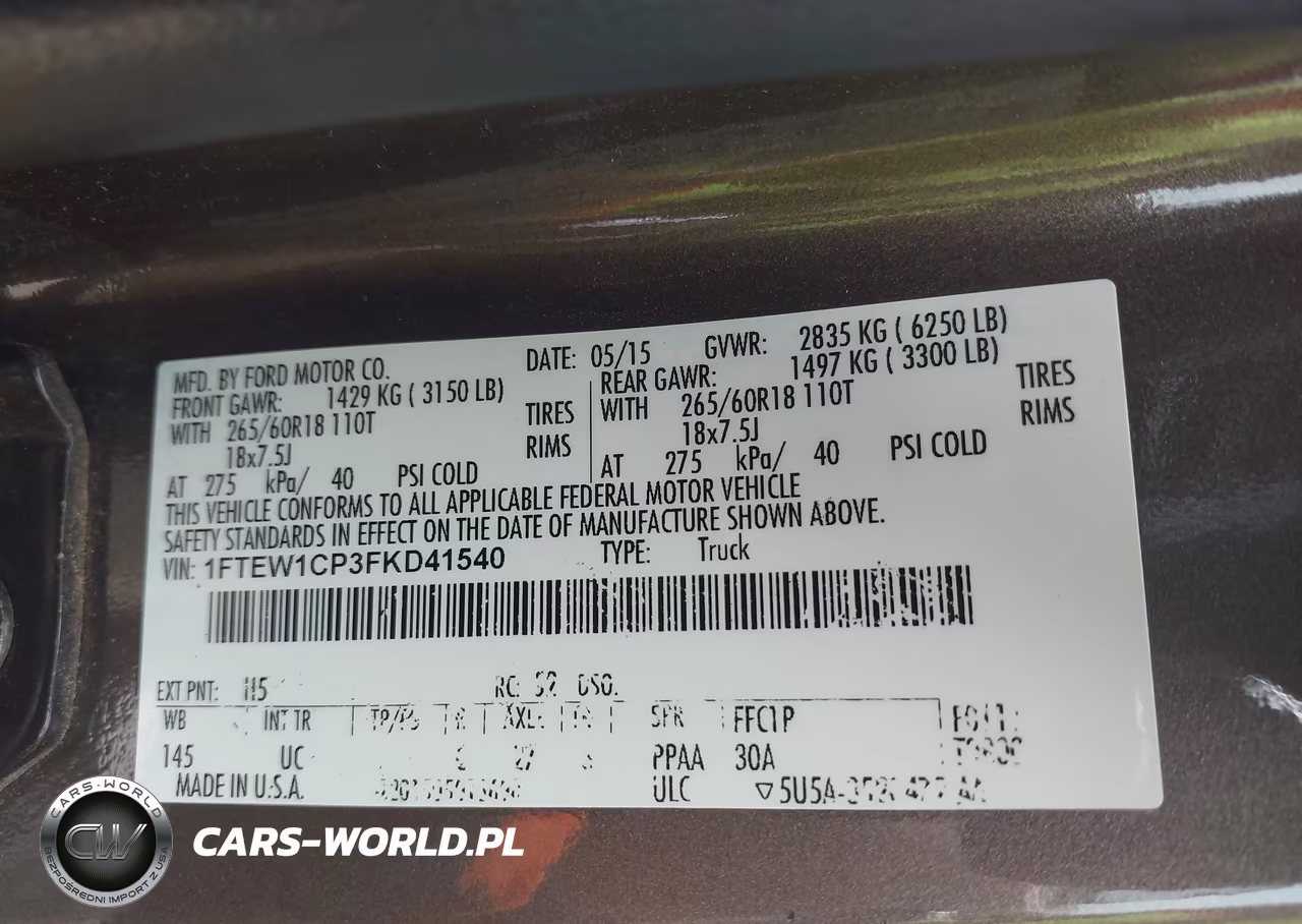2015 Ford F-150 Xlt VIN:1FTEW1CP3FKD41540 - 9